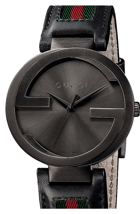 mens gucci interlocking watch|leather gucci watch strap 42mm.